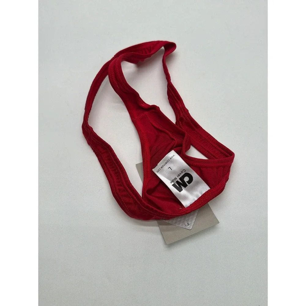Cover Male Mens Red Pouch Thong Low Rise Underwear Size L 202